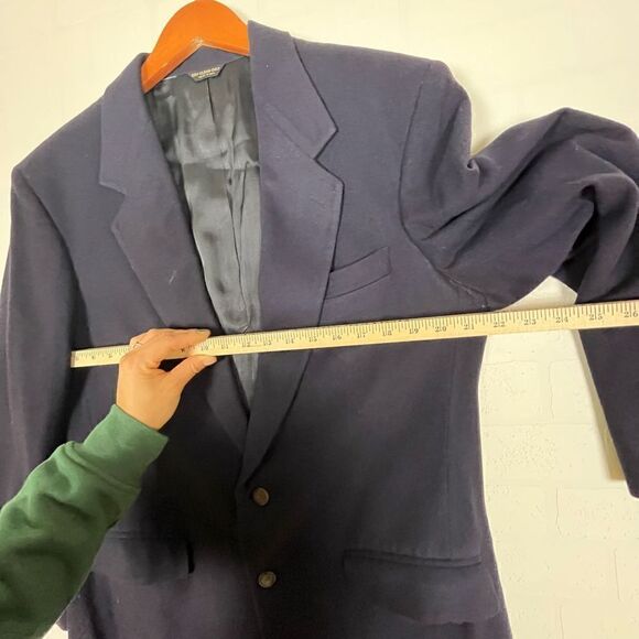 Bill Blass Mens 100% Cashmere Sports Jacket size 40-42R Navy Blue Blazer - Picture 7 of 15